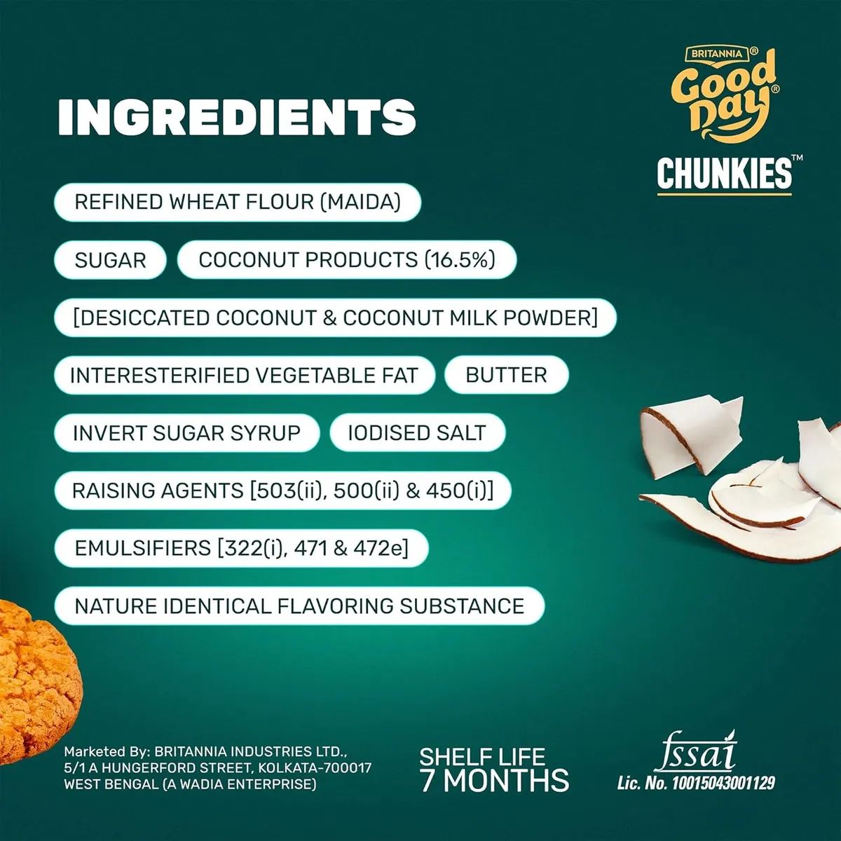  Britannia Good Day Chunkies Tropical Coconut Cookies, 100 grams image 7