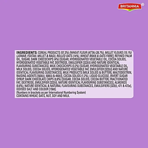  Britannia Nutri Choice Oats Cookies - Chocolate & Almonds, 75 g image 3