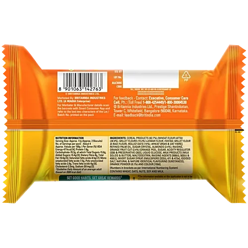 Healthy Oats & Almond Biscuits with Orange by Britannia NutriChoice, 75 g image 2