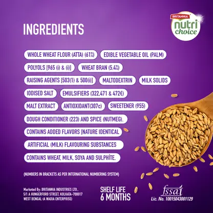 Britannia NutriChoice 92 g – High Fibre Digestive Biscuits, No Maida, No Added Sugar image 5