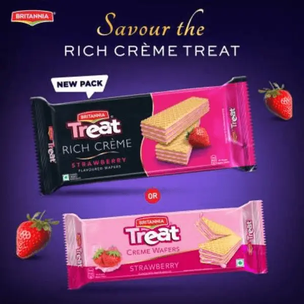  britannia treat rich creme strawberry flavoured wafers 50 gm (buy 1 get 1 free) image 3