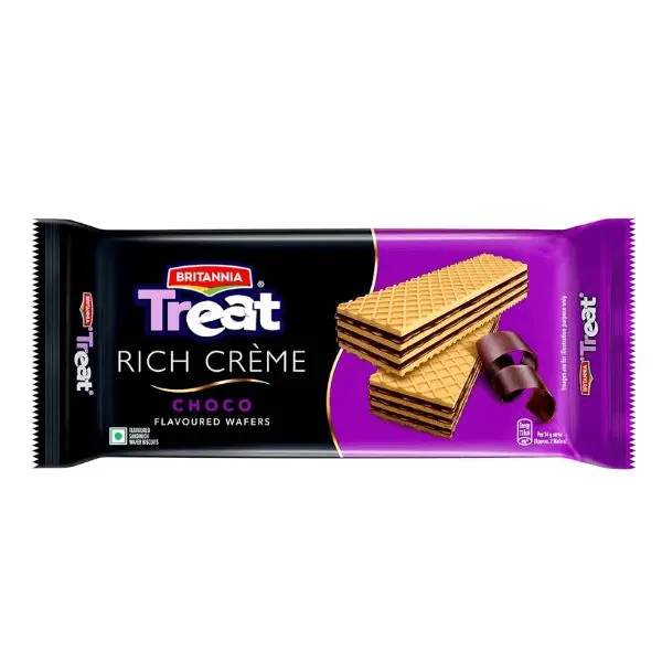  britannia treat rich creme choco flavoured wafers 50 gm (buy 1 get 1 free)