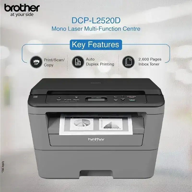 Brother DCP-L2520D multifunction Printer | 30 PPM | 32 MB | USB 2.0 | Print, Copy, Scan | Automatic Duplex | A4 Laser Multifunction Printer | 1 Year Warrany image 4