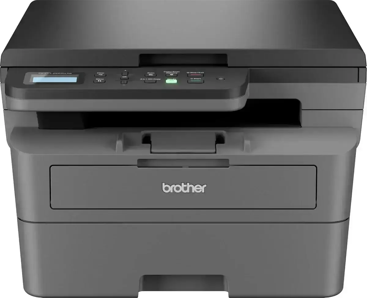 Brother DCP-L2605DW multifunction printer: 30 PPM, duplex print, copy & scan. USB, Ethernet & Wi-Fi connectivity.