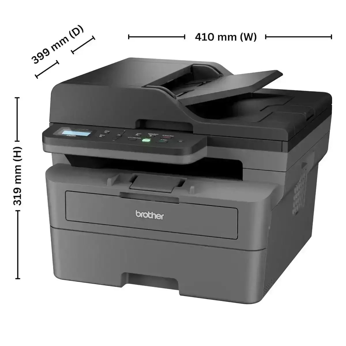 Brother DCP-L2640DW A4 Laser Multifunction Printer| 34 PPM | 256 MB | USB 2.0, Ethernet, Wireless or Wi-Fi | Print, Scan, Copy & ADF | Automatic Duplex | 1 Year Warranty image 2