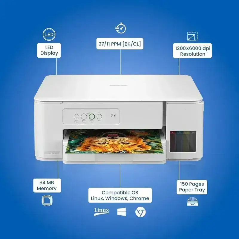 Brother DCP-T236 A4 Colour A4 Multifunction Printer | up to 16 ipm (Black)/ 9 ipm (Colour) | USB 2.0 | 64 MB | Print, Scan, Copy | Free Installation | 1 Year warranty image 3