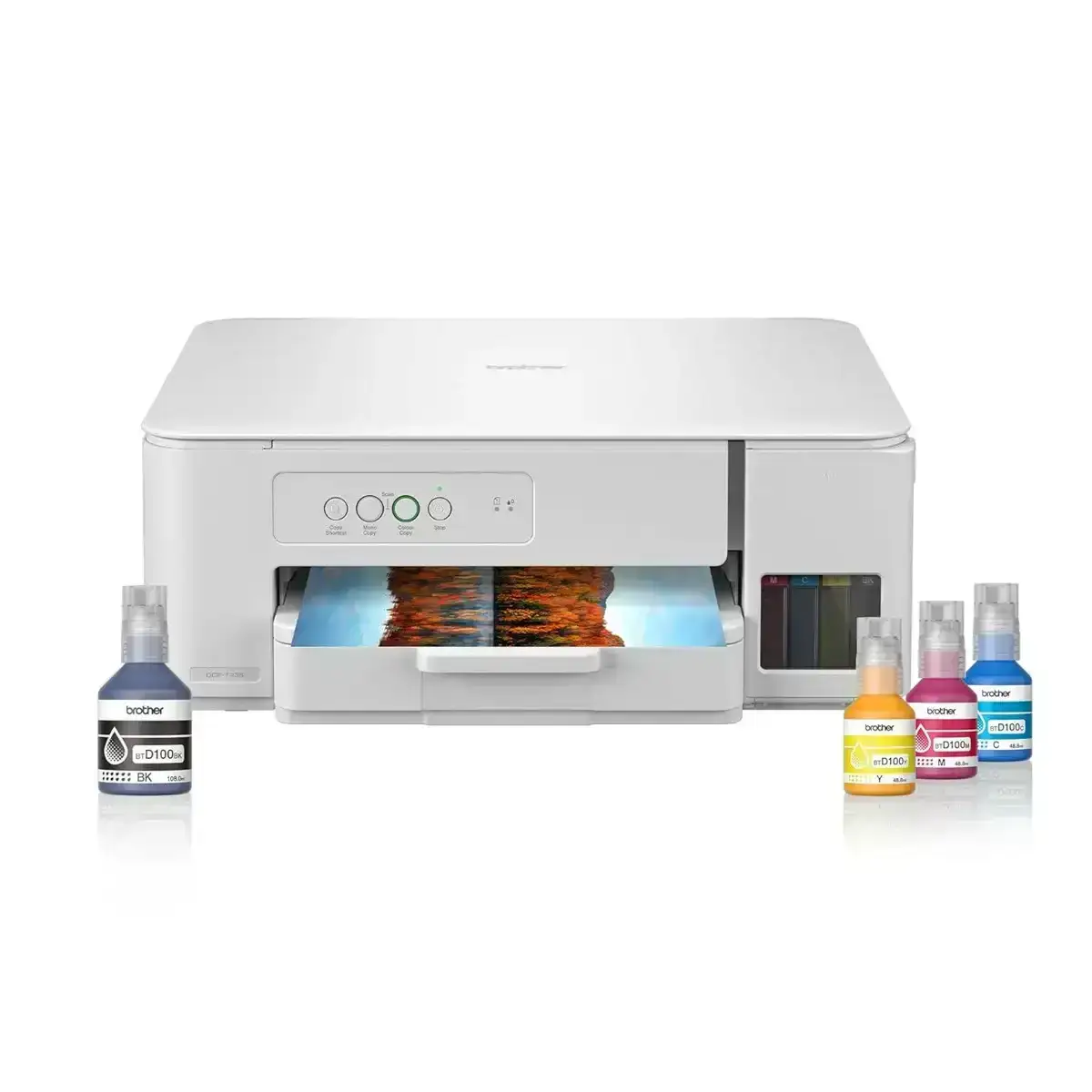 Brother DCP-T236 colour multifunction printer. Prints, scans, and copies A4. Up to 16ipm black/9ipm colour. USB 2.0.