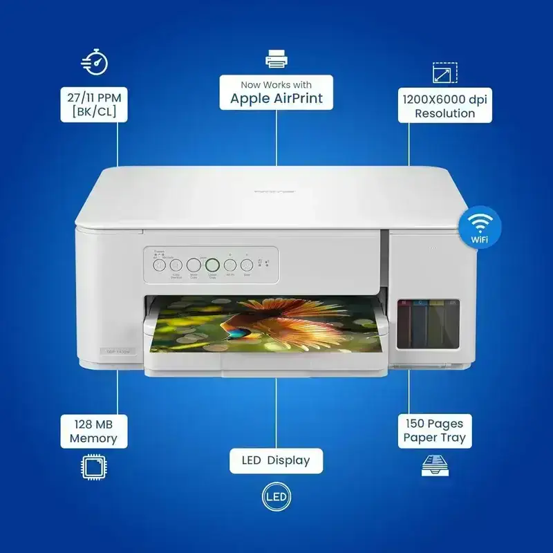 Brother DCP-T436W A4 Inkjet Multifunction Printer | 26 PPM (Black)/ 11 PPM (Colour) | 128 MB | Print, Scan, Copy | USB 2.0, Wireless or WiFi |Free Installation | 1 Year Warranty image 4