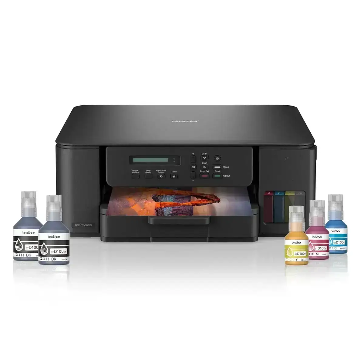 Brother DCP-T535DW A4 Ink Tank Colour Printer with duplex printing, WiFi, and 1-year warranty.