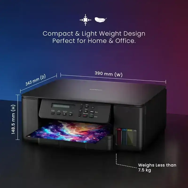 Brother DCP-T535DW A4 Ink Tank Colour Multifunction Printer| 16 ipm (Black)/ 9 ipm (Colour) | 128 MB | Print, Scan & Copy | USB 2.0, Wireless or WiFi | Automatic Duplex | Free Installation | 1 Year Warranty image 4