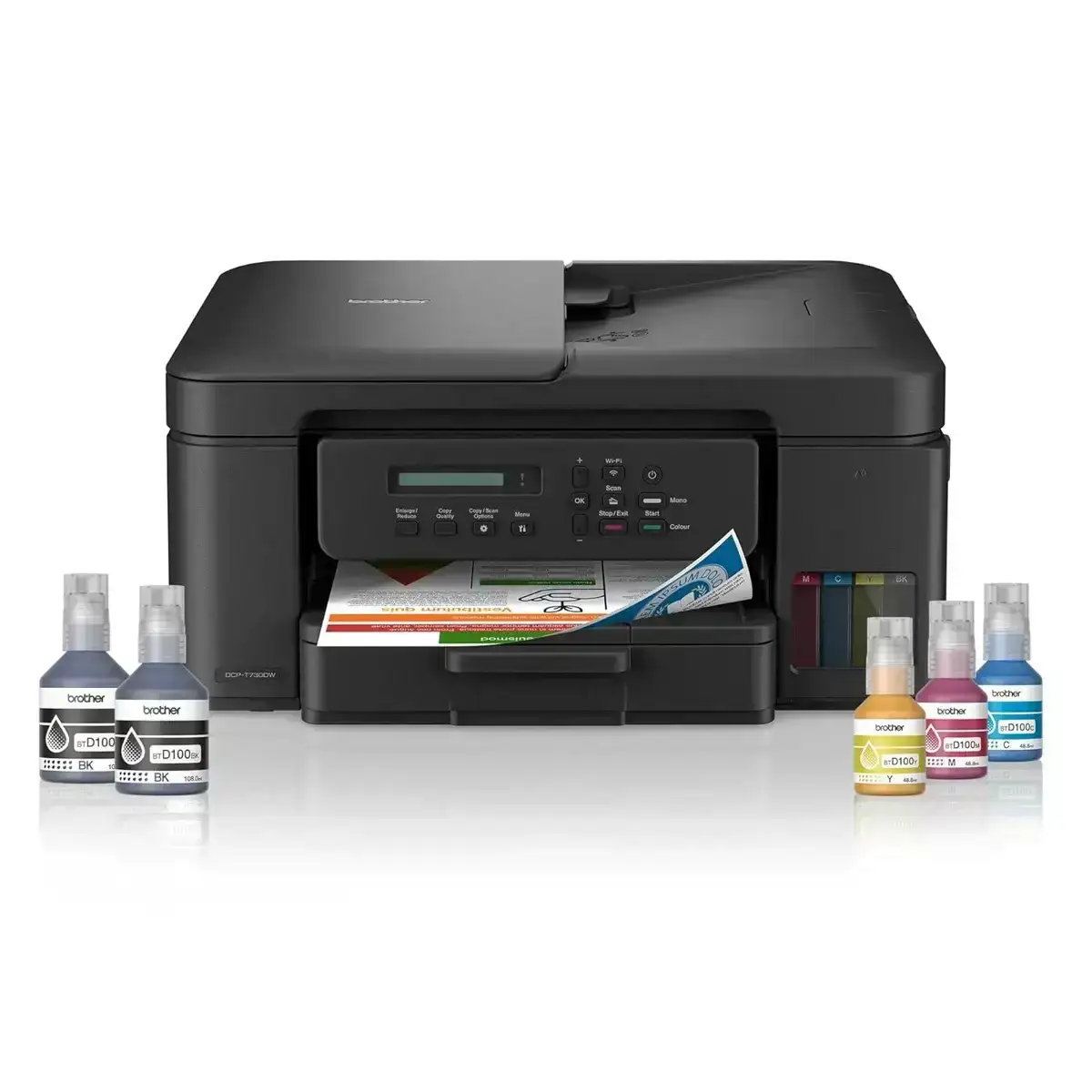 Brother DCP-T730DW A4 color printer with duplex, ADF, Wi-Fi. Print, copy, scan. Free install, 1-year warranty.