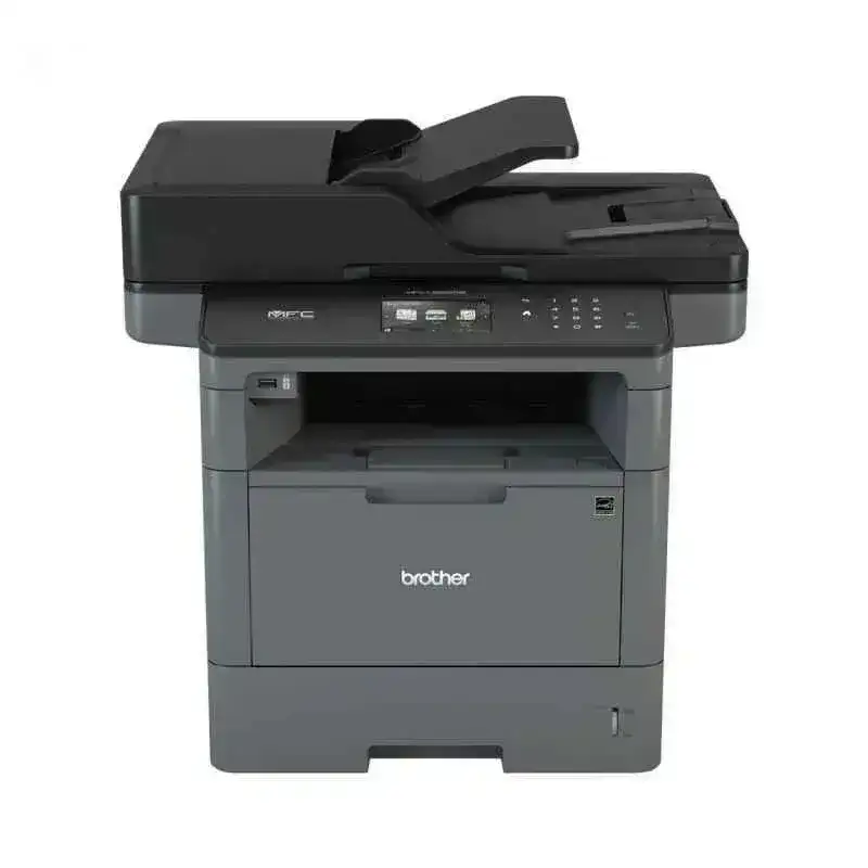 Brother MFC-L5900DW monochrome laser printer featuring duplex printing, scanning, copying, fax and wireless connectivity.