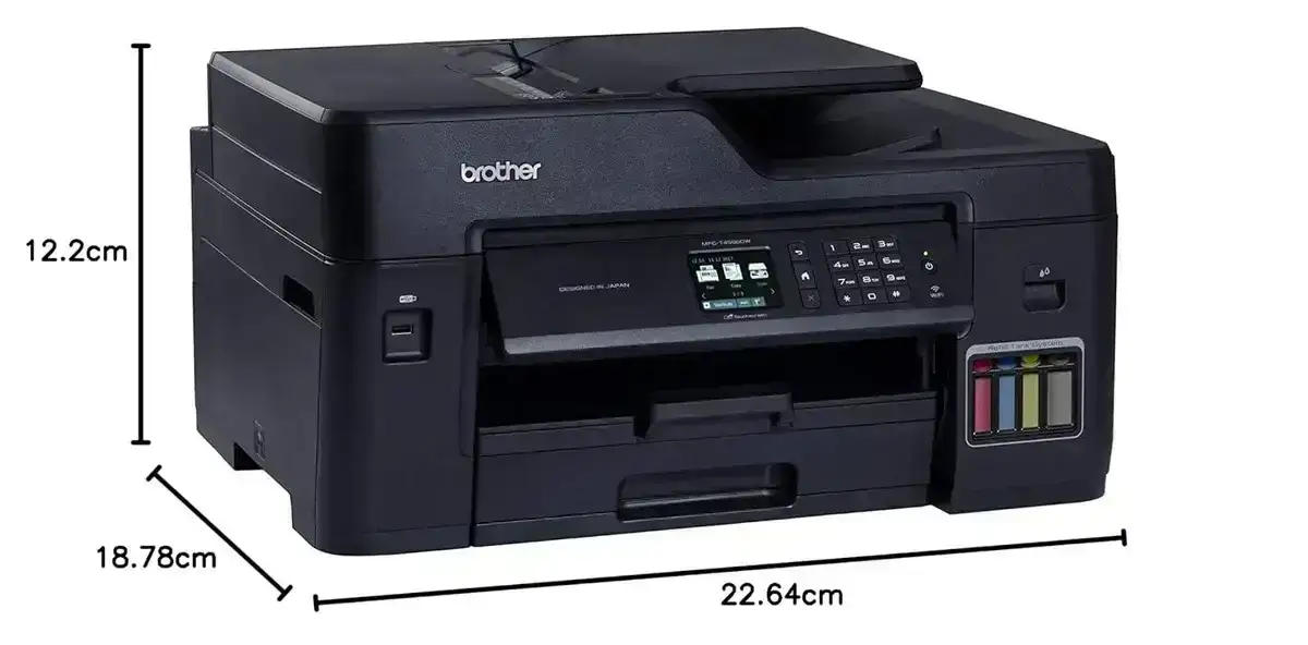Brother MFC-T4500DW A3 Ink Tank Colour Multifunction Printer A3 Inkjet Printer |  11 PPM (Black)/ 10 PPM (Colour) | 128 MB | USB 2.0, Ethernet, Wireless or Wi-Fi | Print, Copy, Scan, ADF, Fax | Automatic Duplex | 1 Year Warranty image 5