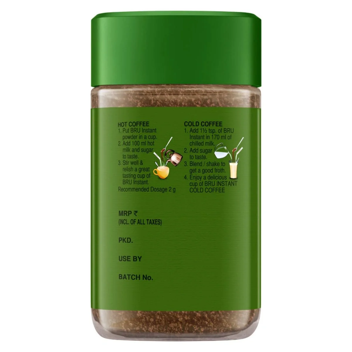 Bru Instant with Freshly Roasted Coffee Beans, 75gm image 2