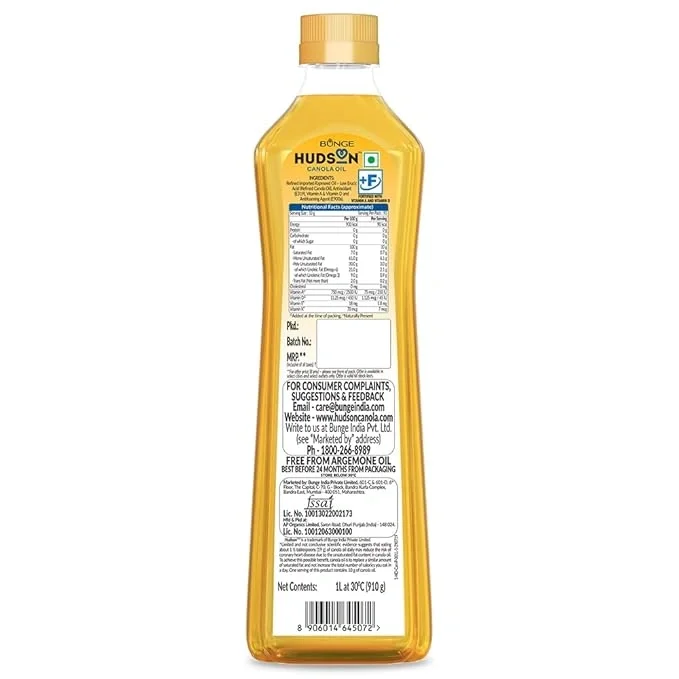 Hudson Oil Canola 1 L Bottle  image 4