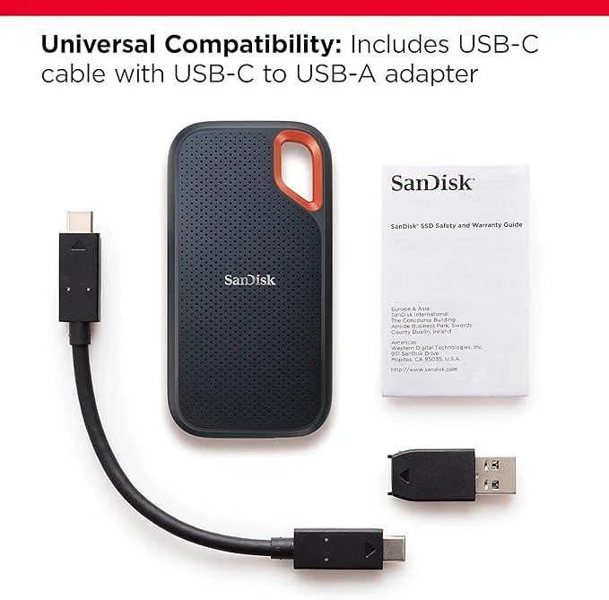 SanDisk Extreme Portable SSD 4TB (Black), Read & Write Speed up to 1050 & 1000 MB/s, Up to three meter drop protection and IP65 water and dust resistance, USB 3.2 Gen 2, 5 Year Warranty image 5