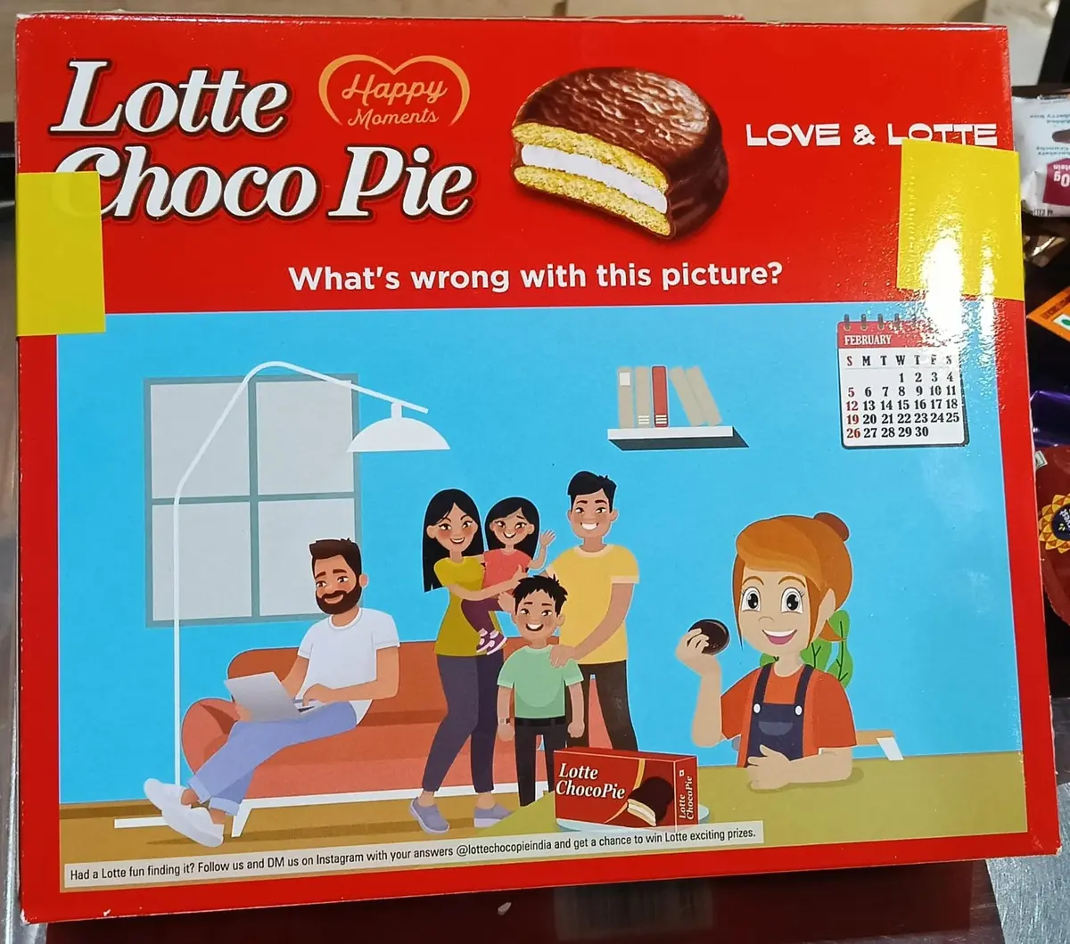  Lotte Choco Pie - Original, With Rich Marshmallow, 23 g (Pack of 12pc with Free 4pcs) image 2