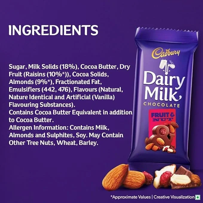  Cadbury Dairy Milk Fruit And Nut Chocolate Bars, 75 Gm image 3