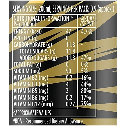 Campa Energy Drink - Gold Boost, 185 ml Can Energy Drink, Energizing, Refreshing Beverage image 2