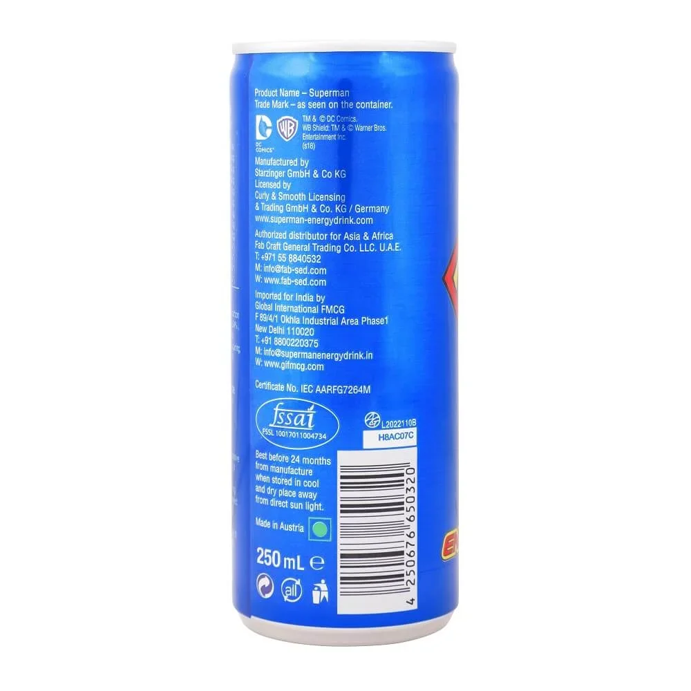 Superman Energy Drink 330 ml | Energy Boosting Beverage image 3