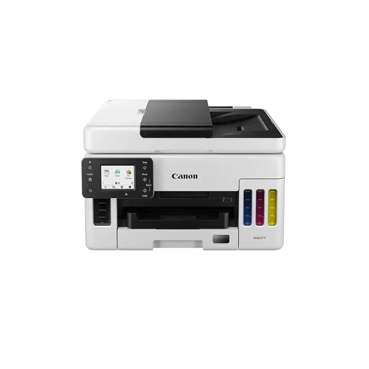 Canon MAXIFY GX6070 MegaTank color printer. Print, scan, copy, ADF, USB. Ideal for home or office use.