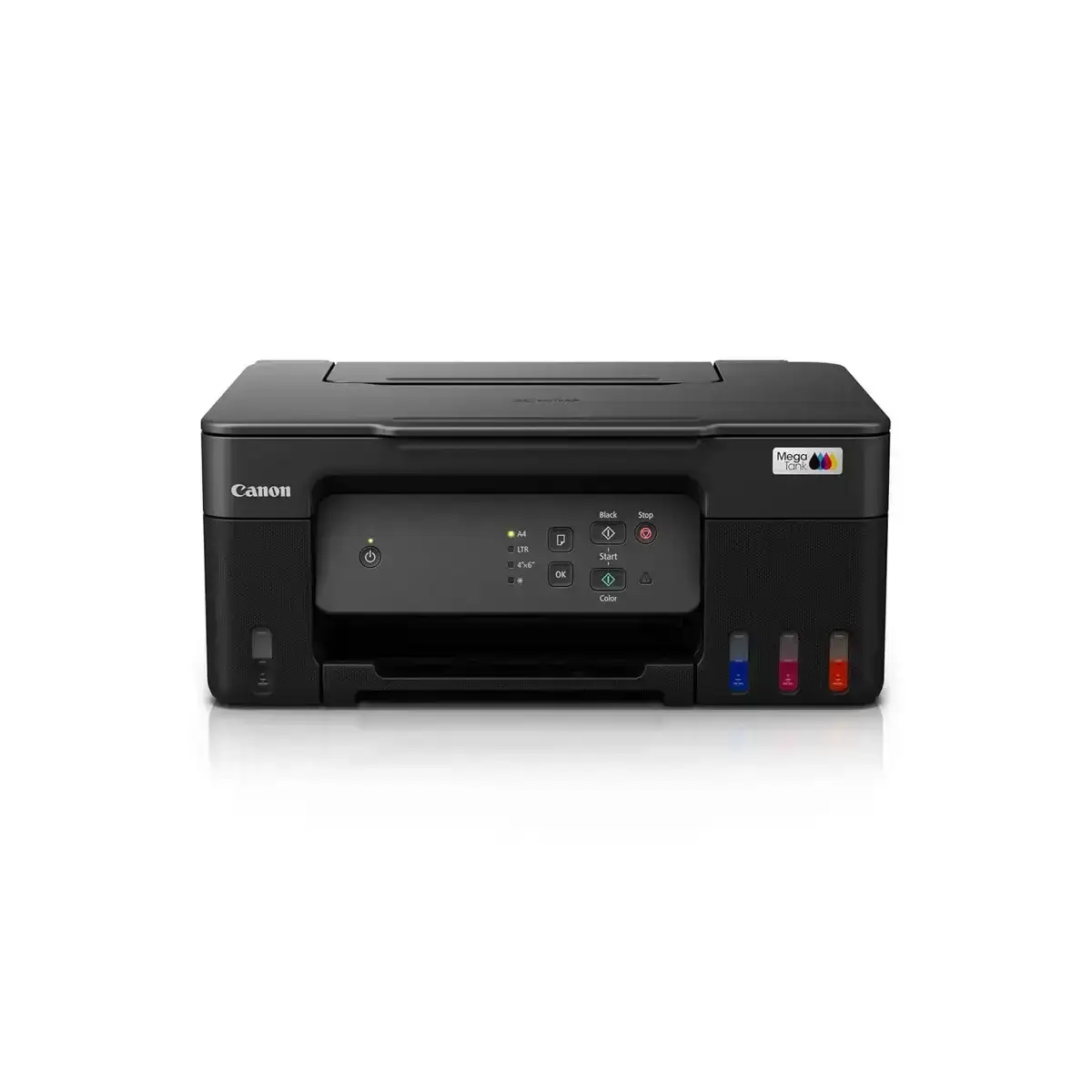 Canon PIXMA MegaTank G2730 color multifunction printer. Prints, scans, and copies with USB 2.0. 2-year warranty.