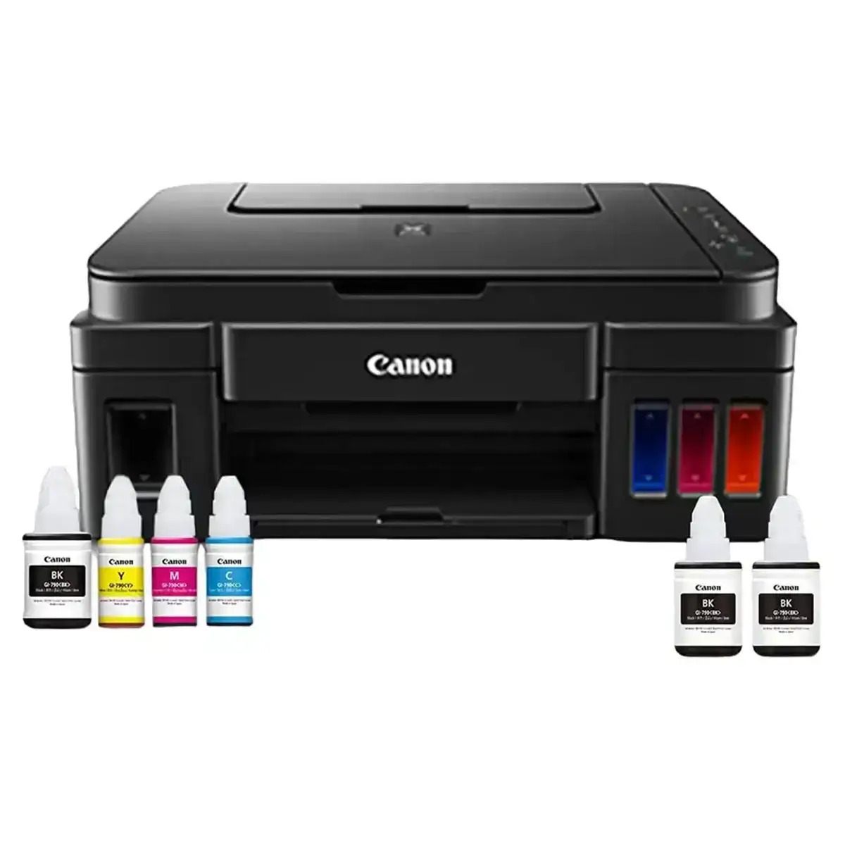 Canon PIXMA MegaTank G3000 color printer for home & office. Wireless, USB, with 2 extra black ink bottles. 1 year warranty.