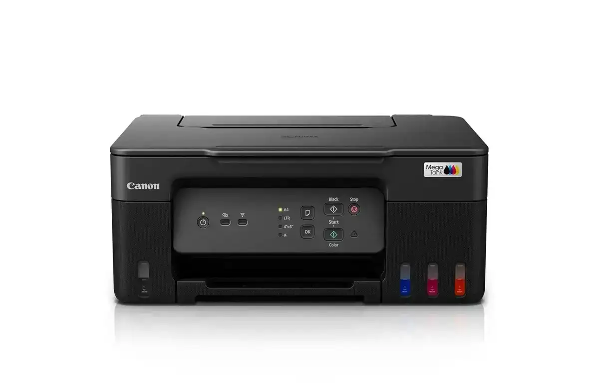 Canon PIXMA MegaTank G3730 color printer for home or office. Print, scan, copy with wireless & USB connectivity and 2-year warranty.