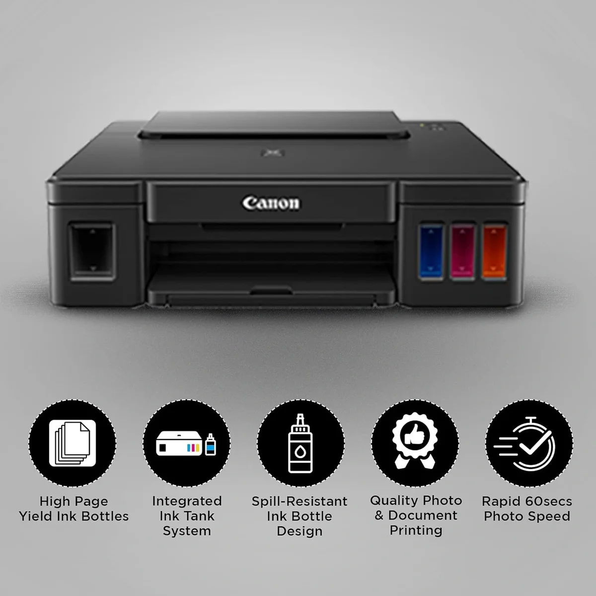 Canon PIXMA MegaTank G1010 Single Function Ink Tank Colour Printer with USB Connectivity, Low-Cost Printing, 1 Year Warranty image 5