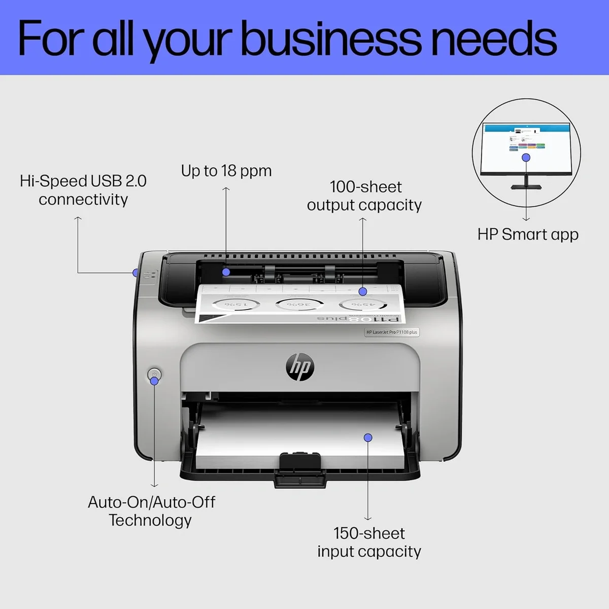 HP LaserJet Pro P1108 Plus Single Function Monochrome Laser Printer image 4