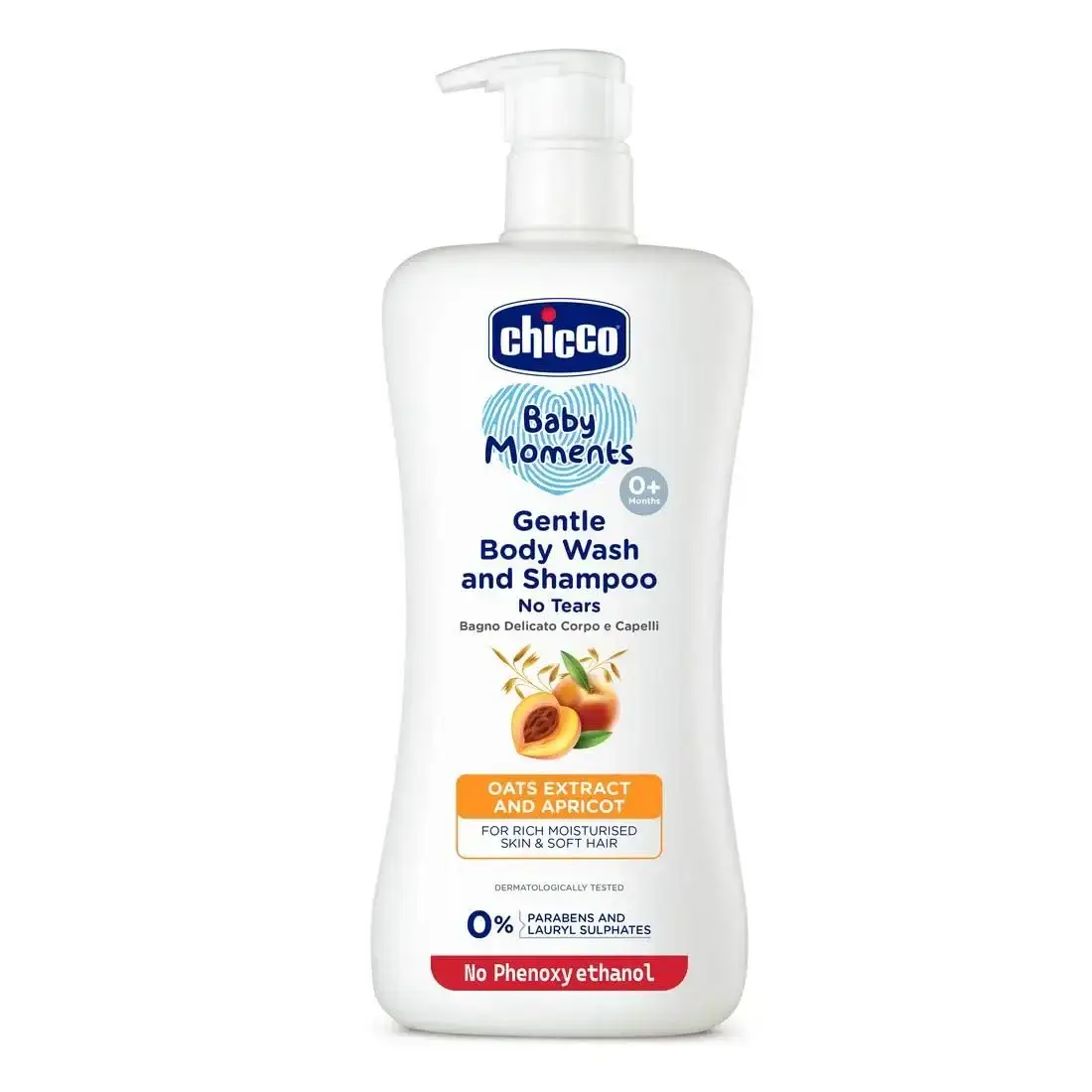 Chicco Baby Moments Gentle Body Wash and Shampoo, 500ml. Cleanses baby's delicate skin and hair. Tear-free formula.