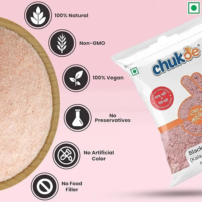 Chukde Black Salt Powder (Kala Namak) 200g – Tangy & Sulfurous Seasoning for Chaat, Salads & Drinks image 2