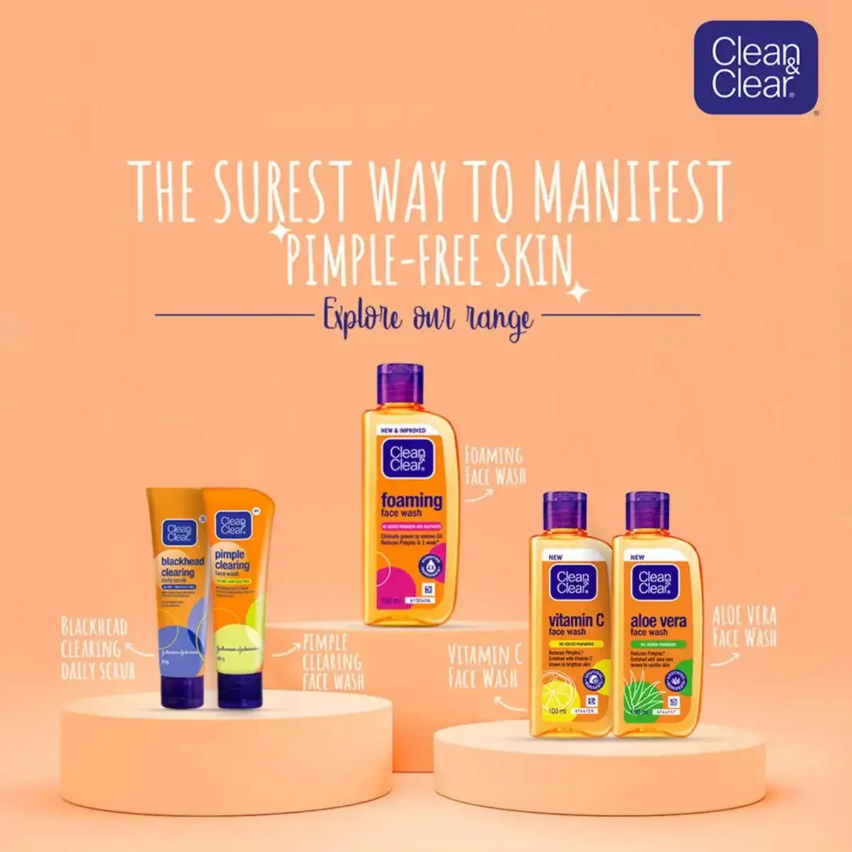 Clean & Clear Vitamin C Face Wash 240ml for Brightening, Deep Clean, Gentle Cleanser for Glowing Skin, Oil Control & Radiant Skin image 3