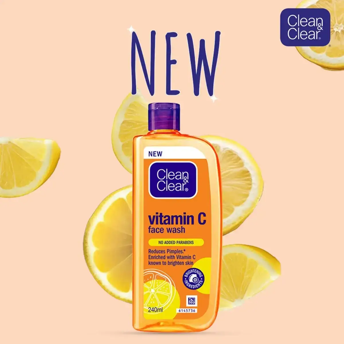 Clean & Clear Vitamin C Face Wash 240ml for Brightening, Deep Clean, Gentle Cleanser for Glowing Skin, Oil Control & Radiant Skin image 7