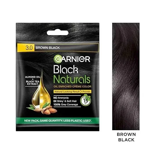 GARNIER BLACK NATURAL BROWN BLACK- 3.0 HAIR COLOR 20ml+20g image 2