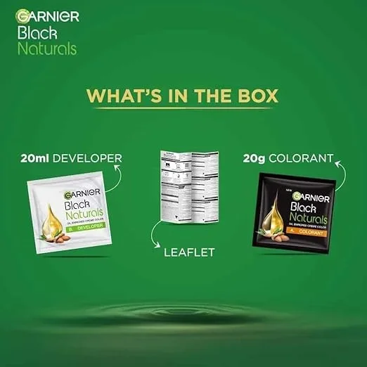 GARNIER BLACK NATURAL BROWN BLACK- 3.0 HAIR COLOR 20ml+20g image 6