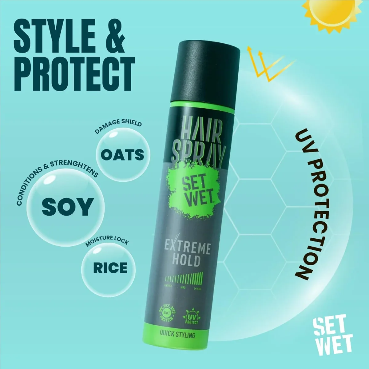 Set Wet Hair Spray 200ml, Extreme, Long-lasting Hold image 5