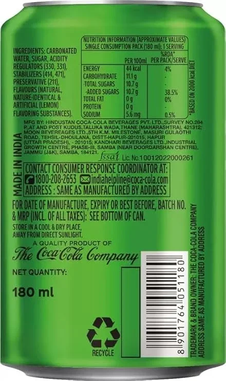 Limca lime Soft Drink 180 ml Can image 4