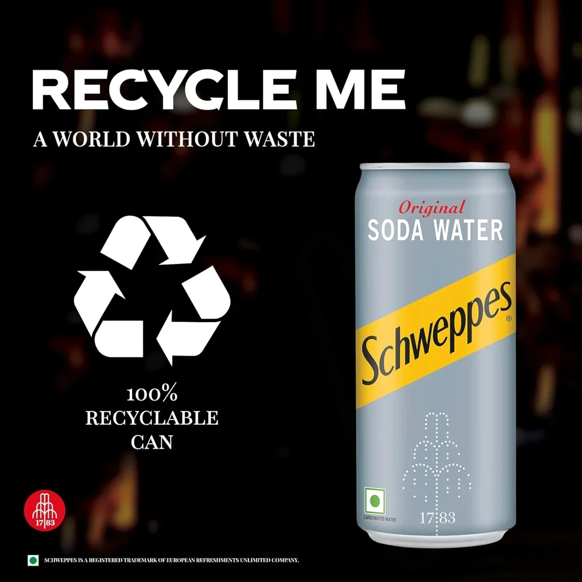 Schweppes Soda Water 300 ml – Vegetarian Carbonated Drink image 3