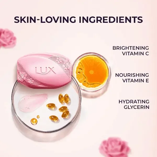 Lux Radiant Glow Rose & Vitamin E Beauty Soap 4×100g + 1 Free | Mega Pack image 6