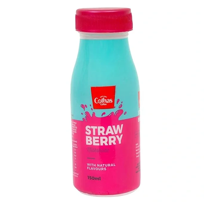 Cothas Strawberry Milkshake 150ml. Made with fresh strawberries and real-toned milk.