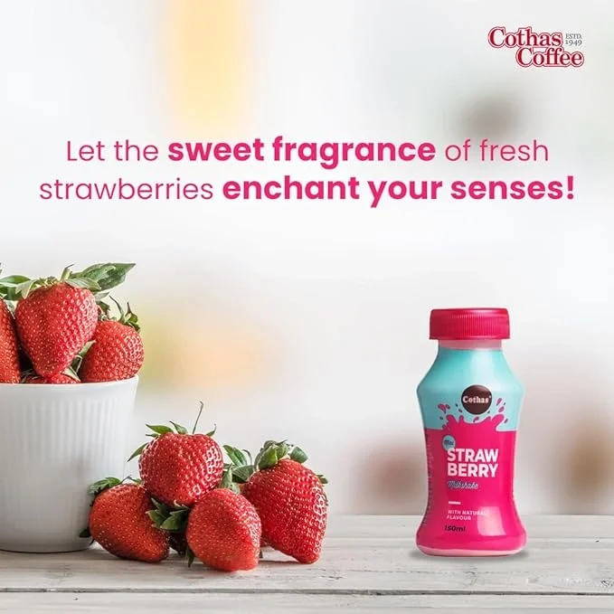 Cothas Strawberry Milkshake 150ml | Made with Fresh Strawberries & Real-Toned Milk image 2