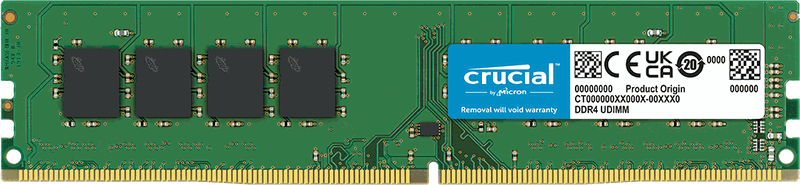 Crucial 16GB DDR4 3200MHz Desktop RAM CT16G4DFRA32A with 10-year warranty. High-performance memory for desktop computers.