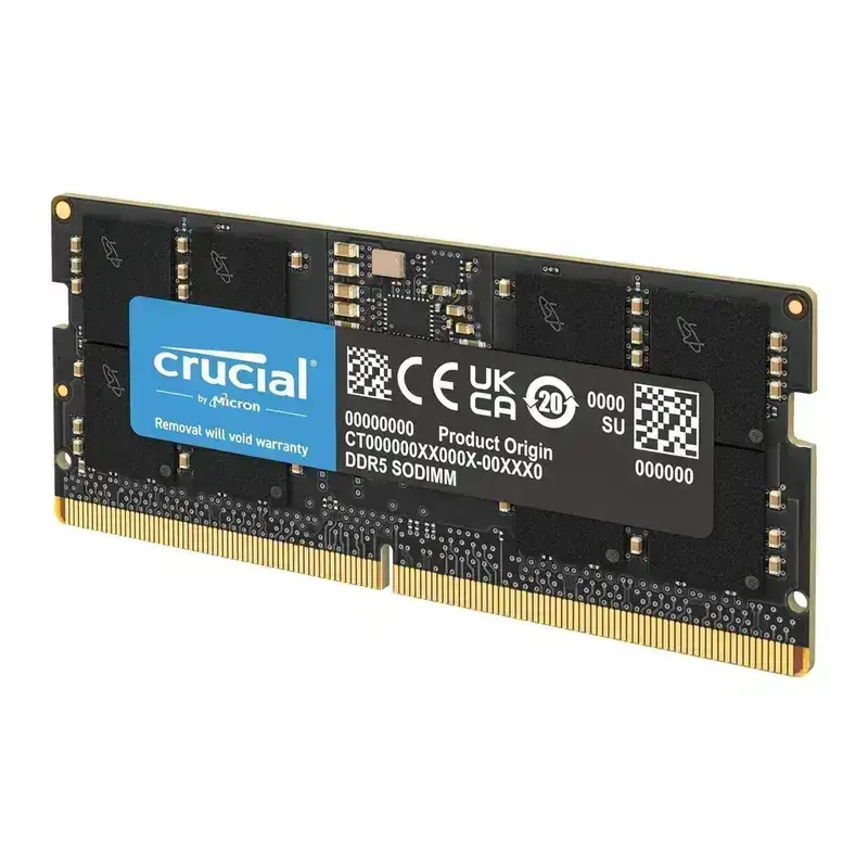 Crucial 32GB DDR5 4800MHz SODIMM Laptop Memory CT32G48C40S5. High-performance RAM with 10-year warranty.