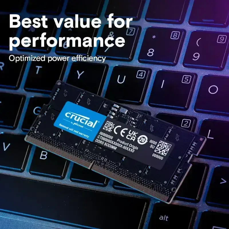 Crucial 8GB DDR5 RAM 4800MHz Laptop Memory, CT8G48C40S5, 10 Year Warranty image 3