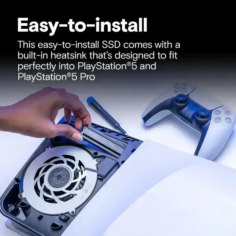 Crucial P310 2TB PCIe Gen4 NVMe 2280 M.2 SSD with heatsink, Read and Write speeds up to 7100 & 6000 MB/s, 5 Year Warranty image 4