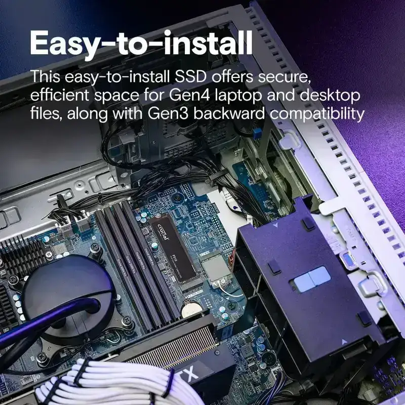 Crucial P310 4TB PCIe Gen4 NVMe 2280 M.2 SSD, Read and Write speeds up to 7100 & 6000 MB/s, 5 Year Warranty image 4