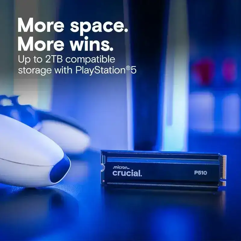 Crucial P510 1TB PCIe Gen5 NVMe 2280 M.2 SSD with heatsink, Read and Write speeds up to 11000 & 9500 MBps, 5 Year Warranty image 4