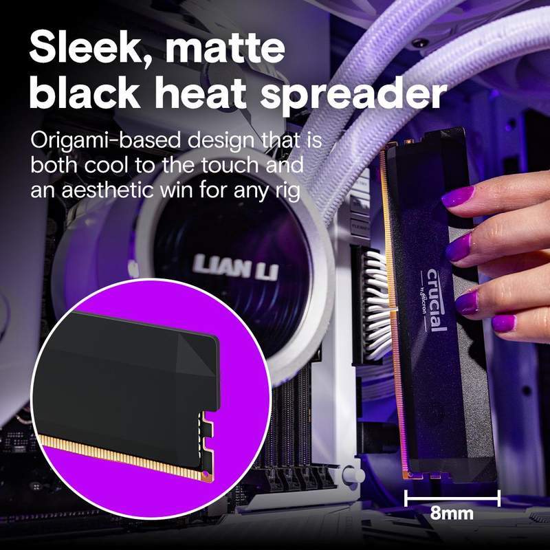 Crucial Pro 16GB DDR5 RAM 6000MHz, OC Gaming Black Desktop RAM / Memory, CP16G60C36U5B, 10 Year Warranty image 4