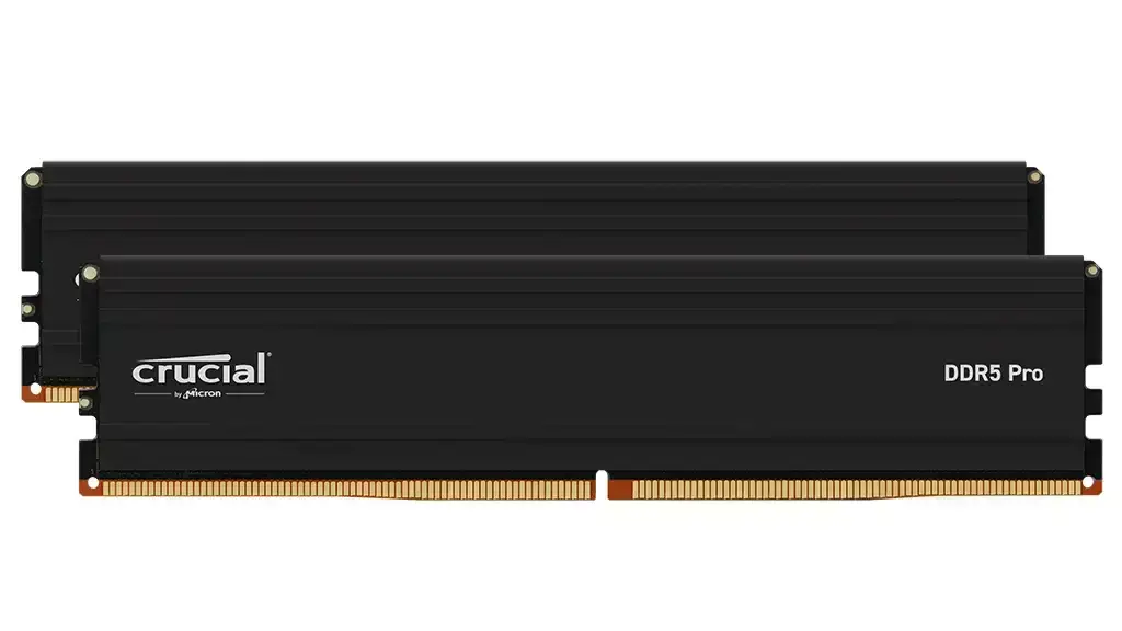 Crucial Pro 96GB (2x48GB) DDR5 5600MHz Desktop RAM Memory Kit. High-performance memory with a 10-year warranty.
